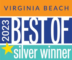 Virginia Beach Best of 2023 Silver Winner award badge, The Foleck Center 
