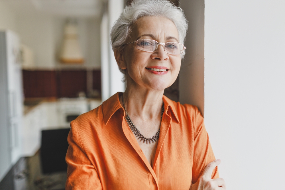 Confident, healthy smile in the Hampton community Older woman with a confident smile at home in the Hampton community